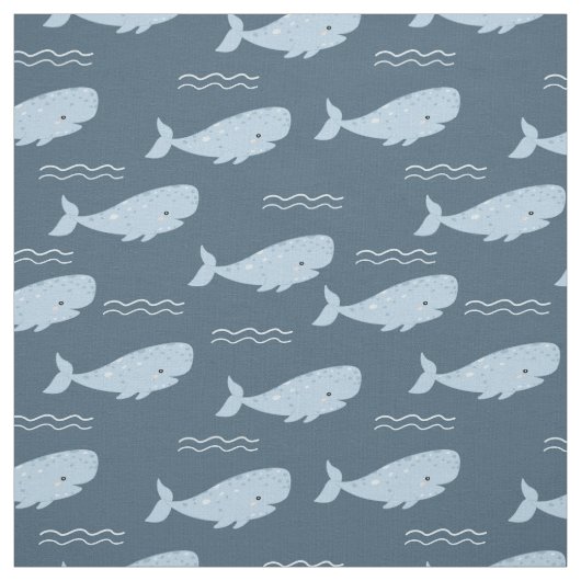 Blauwe walvis stof (Swatch)