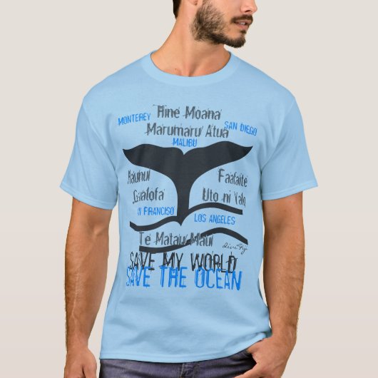 Blauwe walvis t-shirt (Voorkant)