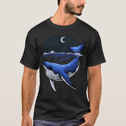 Blauwe walvis t-shirt (Voorkant)