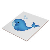 Blauwe walvis tegeltje (Zijkant)