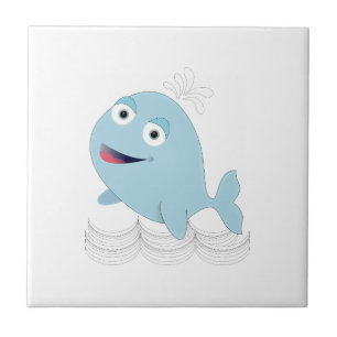 Blauwe walvis tegeltje