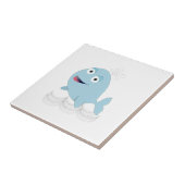 Blauwe walvis tegeltje (Zijkant)