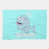 Blauwe walvis theedoek (Horizontaal)