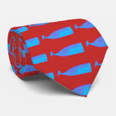 Blauwe walvis Thunder_Cove rood Stropdas (Opgerold)