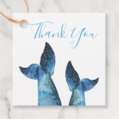 Blauwe walvis verhaal bedankjes labels (Voorkant)