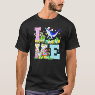 Blauwe Walvis Vis Paaseieren Jacht Grappige Liefde T-shirt