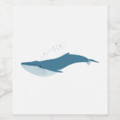 Blauwe walvis wijn etiket (Enkel label)