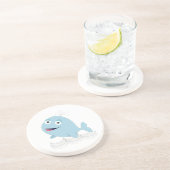 Blauwe walvis zandsteen onderzetter (Zijkant)