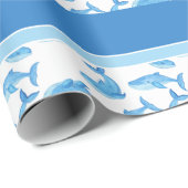 Blauwe walvis Zee Cadeaupapier (Rol Hoek)