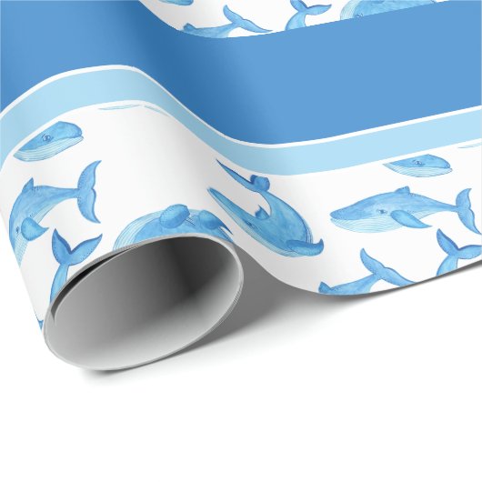 Blauwe walvis Zee Cadeaupapier (Rol Hoek)