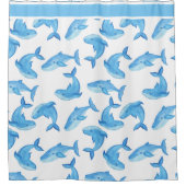 Blauwe walvis Zee Cute Beach Douchegordijn (Voorkant)