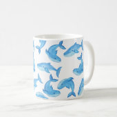 Blauwe walvis Zee Cute Beach Koffiemok (Voorkant rechts)