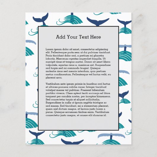 Blauwe walvis Zee Dierlijke Oceaan Mariene Flyer (Voorkant)