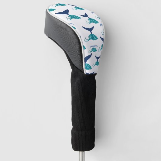 Blauwe walvis Zee Dierlijke Oceaan Mariene Golfheadcover (Schuin)