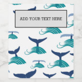 Blauwe walvis Zee Dierlijke Oceaan Mariene Wijn Etiket (Enkel label)