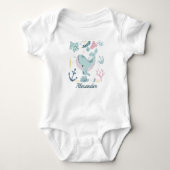 Blauwe walvis Zee Life Baby Ocean Marine Life Romper (Voorkant)