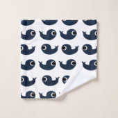 Blauwe walvis — zeebodem bad handdoek (Wasdoekje)