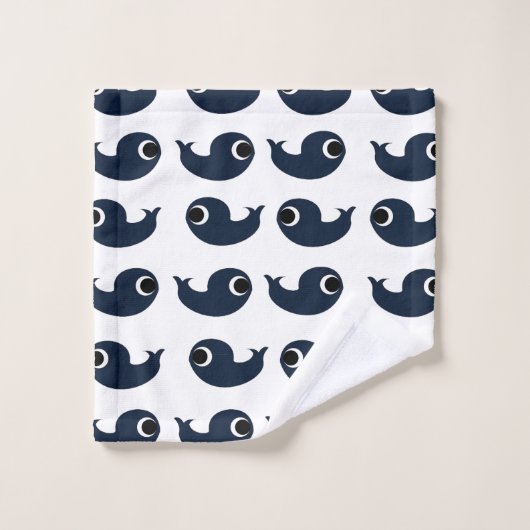 Blauwe walvis — zeebodem bad handdoek (Wasdoekje)