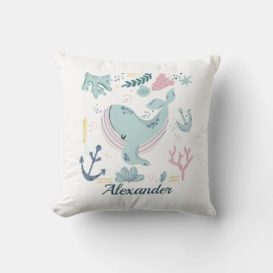 Blauwe Walvis Zeeleven Baby Oceaan Marien Leven  Kussen