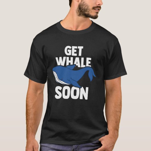 Blauwe Walvis Zeezoogdier & Walvisspotten T-shirt (Voorkant)