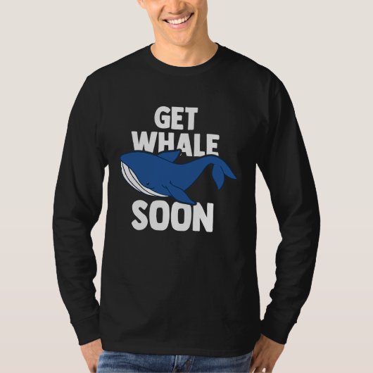 Blauwe Walvis Zeezoogdier & Walvisspotten T-shirt (Voorkant)
