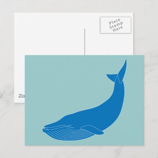 Blauwe walvis zeezoogdieren briefkaart (Voorkant / Achterkant)