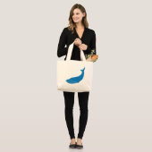 Blauwe walvis zeezoogdieren grote tote bag (Voorkant (model))