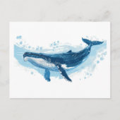 Blauwe walvis zoogdier zwemt Klein Briefkaart (Voorkant)
