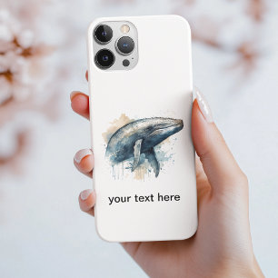 Blauwe walvis zwemmen, aanpasbaar Case-Mate iPhone case
