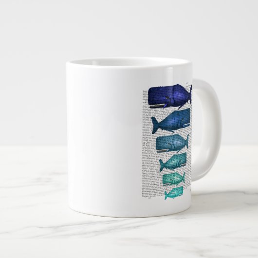 Blauwe walvisfamilie grote koffiekop (Voorkant rechts)