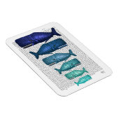 Blauwe walvisfamilie magneet (Rechterzijde)