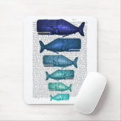 Blauwe walvisfamilie muismat (Met muis)