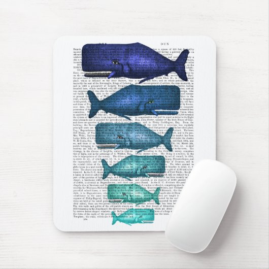 Blauwe walvisfamilie muismat (Met muis)