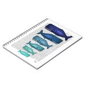 Blauwe walvisfamilie notitieboek (Linkerzijde)