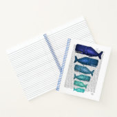 Blauwe walvisfamilie notitieboek (Binnen)