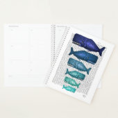 Blauwe walvisfamilie planner (Display)