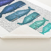 Blauwe walvisfamilie sherpa deken (3/4)