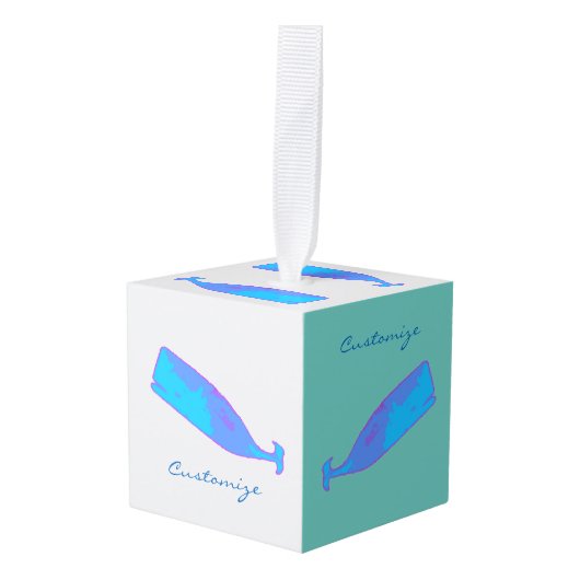 blauwe walvissen aangepast decoratie (Voorkant hoekig)