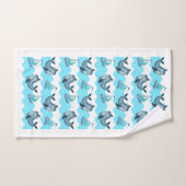 Blauwe Walvissen en Zeilboten Bad Handdoek (Handdoek)