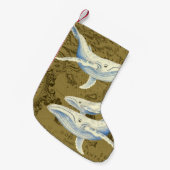 Blauwe walvissen Olive Green Kleine Kerstsok (Voorkant (Hangend))