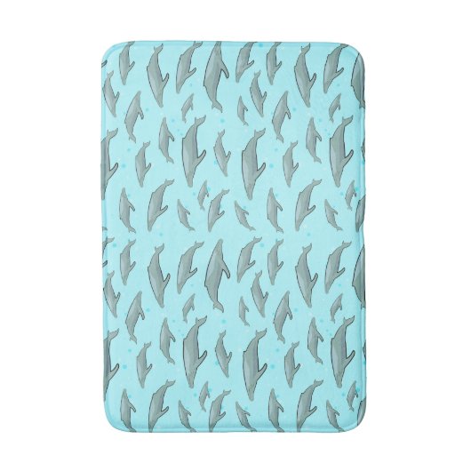 Blauwe walvissen ontwerp badmat (Voorkant Verticaal)