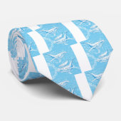 Blauwe walvissen stropdas (Opgerold)