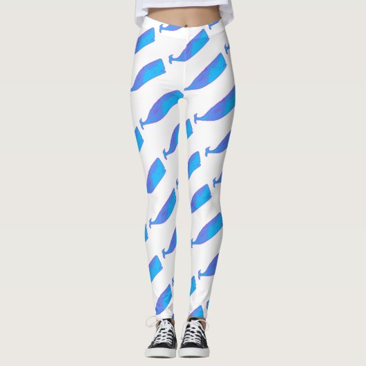 Blauwe walvissen Thunder_Cove wit Leggings (Voorkant)
