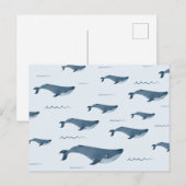 Blauwe walvissen zwemmen in de oceaan briefkaart (Voorkant / Achterkant)