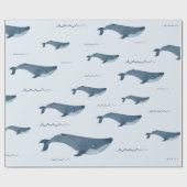 Blauwe walvissen zwemmen in de oceaan cadeaupapier (Vlak)