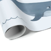 Blauwe walvissen zwemmen in de oceaan cadeaupapier (Rol Hoek)