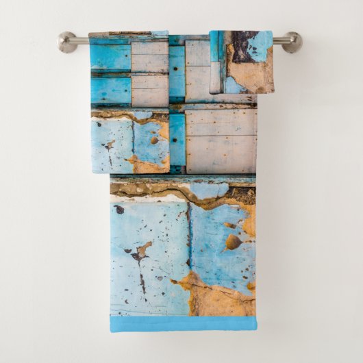 Blauwe wand en deur bad handdoek (Insitu)