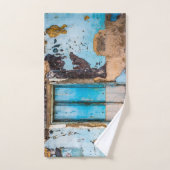 Blauwe wand en deur bad handdoek (Handdoek)