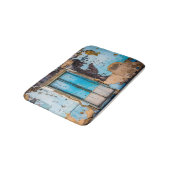 Blauwe wand en deur badmat (Gekanteld)