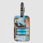 Blauwe wand en deur bagagelabel (Voorkant (verticaal))